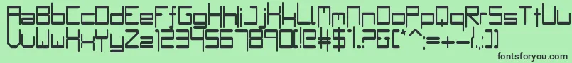フォントBumple – 緑の背景に黒い文字