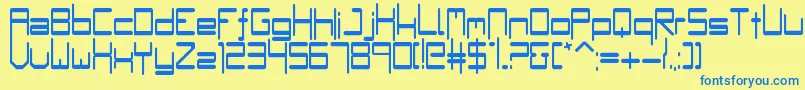 Шрифт Bumple – синие шрифты на жёлтом фоне