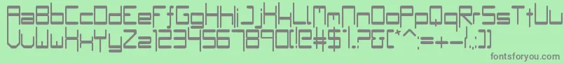 Bumple-fontti – harmaat kirjasimet vihreällä taustalla