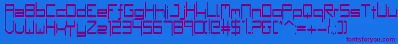 フォントBumple – 紫色のフォント、青い背景