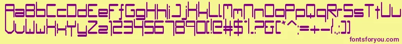 Шрифт Bumple – фиолетовые шрифты на жёлтом фоне