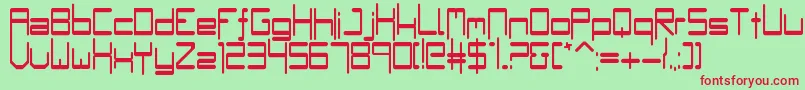 フォントBumple – 赤い文字の緑の背景