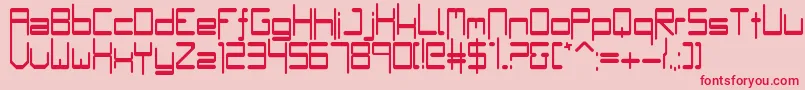 Bumple-fontti – punaiset fontit vaaleanpunaisella taustalla