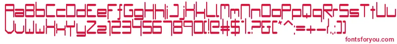 フォントBumple – 白い背景に赤い文字