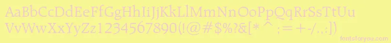 Raleighlightcbt Font – Pink Fonts on Yellow Background