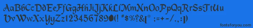 Machuman-fontti – mustat fontit sinisellä taustalla