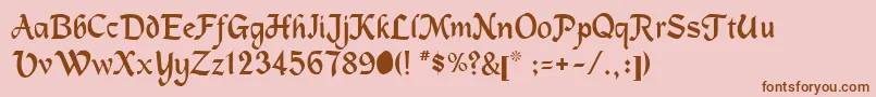 Machuman Font – Brown Fonts on Pink Background