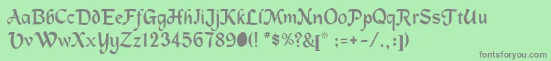 Machuman Font – Gray Fonts on Green Background