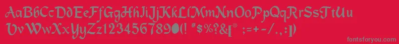 フォントMachuman – 赤い背景に灰色の文字