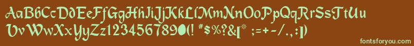 Machuman Font – Green Fonts on Brown Background