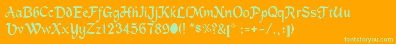 More about Machuman Font Machuman Font – Green Fonts on Orange Background