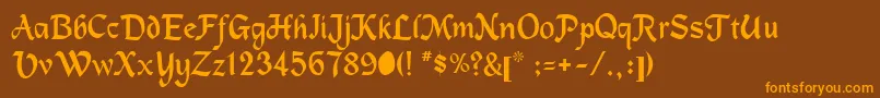 Machuman Font – Orange Fonts on Brown Background