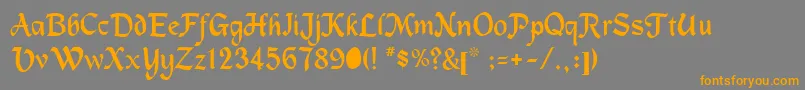 Machuman Font – Orange Fonts on Gray Background