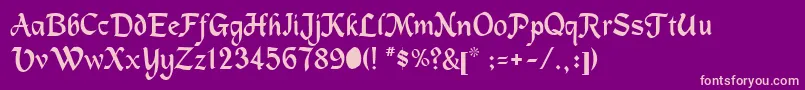 Machuman Font – Pink Fonts on Purple Background