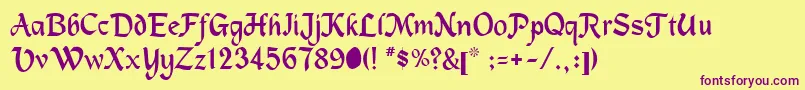 Machuman Font – Purple Fonts on Yellow Background