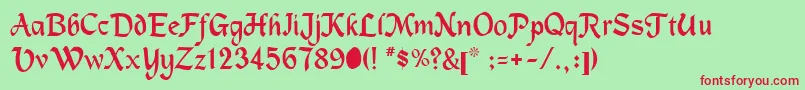 Machuman Font – Red Fonts on Green Background