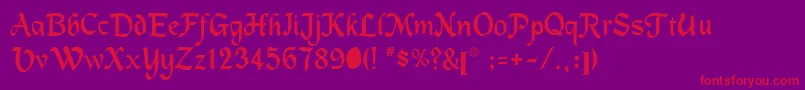 Machuman Font – Red Fonts on Purple Background