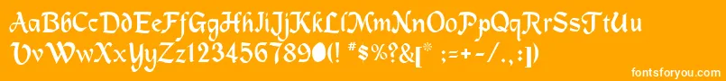 Machuman Font – White Fonts on Orange Background