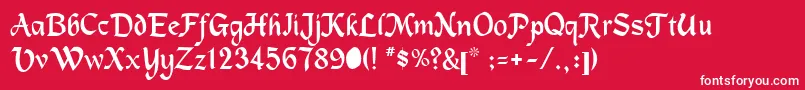 Machuman Font – White Fonts on Red Background