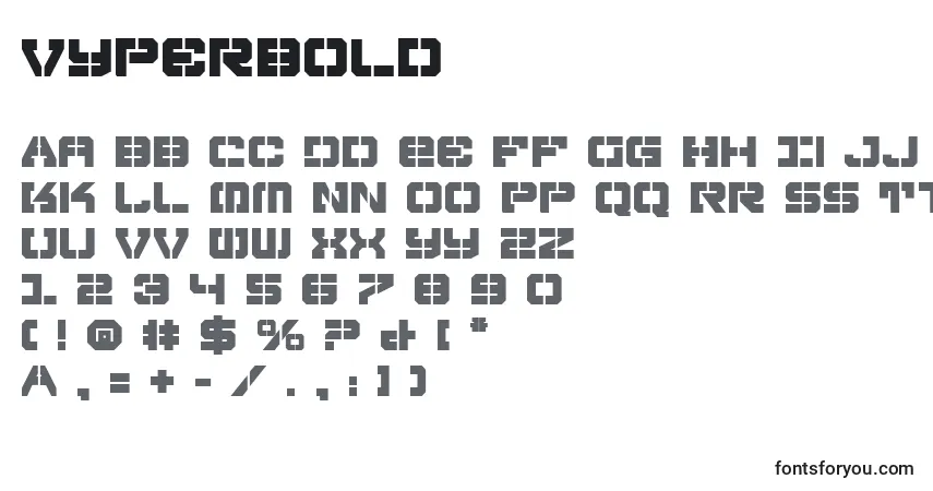 Шрифт VyperBold – алфавит, цифры, специальные символы
