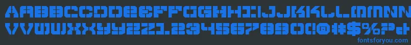 VyperBold-fontti – siniset fontit mustalla taustalla