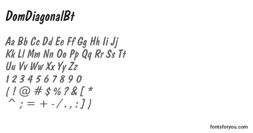 Schriftart DomDiagonalBt – Alphabet, Zahlen, spezielle Symbole