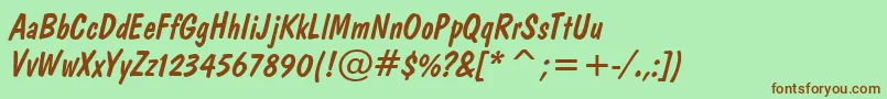 DomDiagonalBt Font – Brown Fonts on Green Background