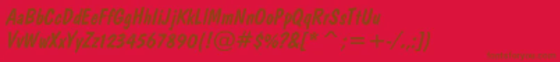 DomDiagonalBt Font – Brown Fonts on Red Background
