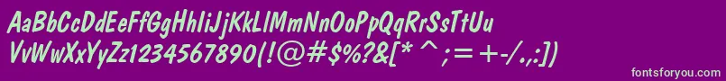 DomDiagonalBt Font – Green Fonts on Purple Background