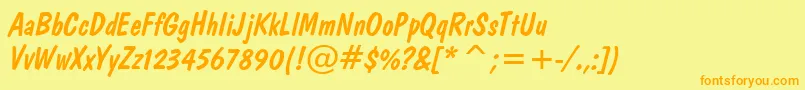 DomDiagonalBt Font – Orange Fonts on Yellow Background