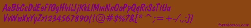 DomDiagonalBt Font – Purple Fonts on Brown Background