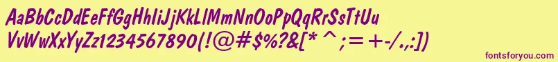 DomDiagonalBt Font – Purple Fonts on Yellow Background