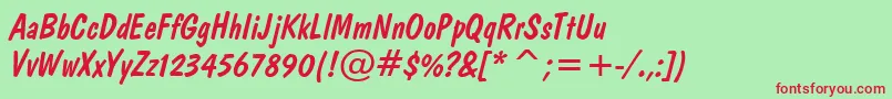 DomDiagonalBt Font – Red Fonts on Green Background