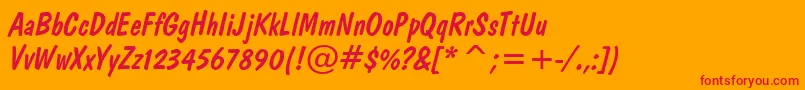 DomDiagonalBt Font – Red Fonts on Orange Background