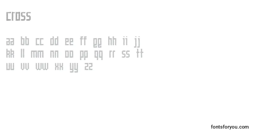 A fonte Cross – alfabeto, números, caracteres especiais