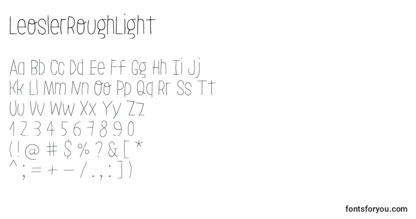 LeoslerRoughLight (102724)フォント–アルファベット、数字、特殊文字