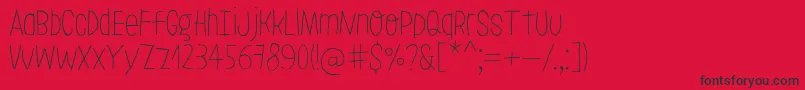 LeoslerRoughLight Font – Black Fonts on Red Background