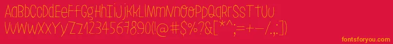 LeoslerRoughLight Font – Orange Fonts on Red Background