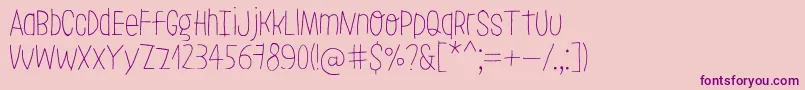 LeoslerRoughLight Font – Purple Fonts on Pink Background