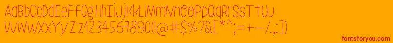 LeoslerRoughLight Font – Red Fonts on Orange Background