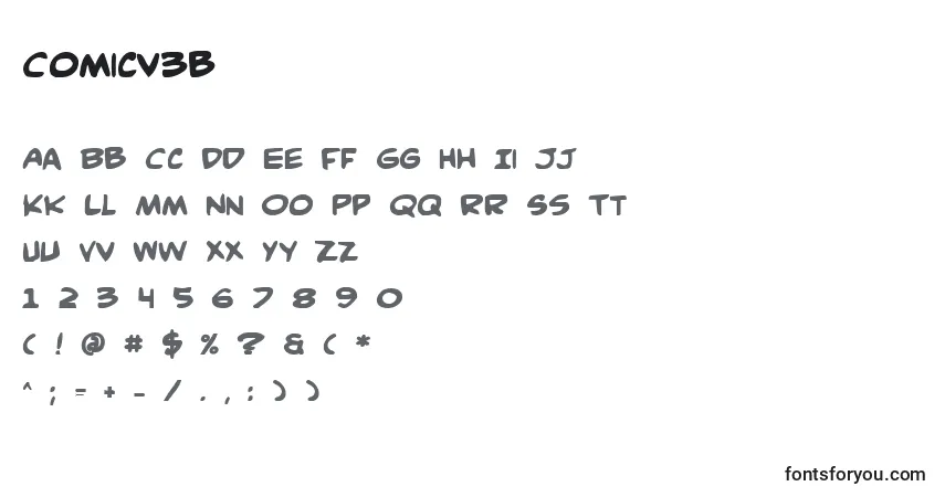 A fonte Comicv3b – alfabeto, números, caracteres especiais