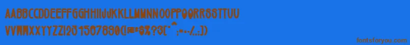 Mikey ffy Font – Brown Fonts on Blue Background