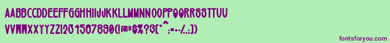 Mikey ffy Font – Purple Fonts on Green Background