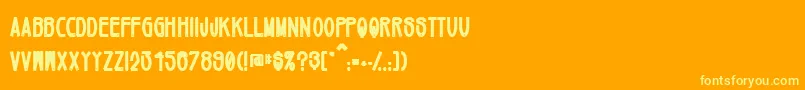 Mikey ffy Font – Yellow Fonts on Orange Background