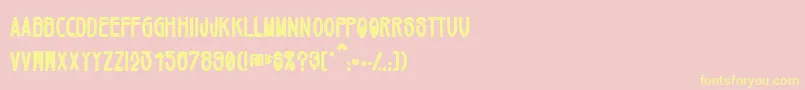 Mikey ffy-Schriftart – Gelbe Schriften auf rosa Hintergrund