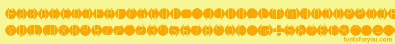 DbLayer1Brk Font – Orange Fonts on Yellow Background