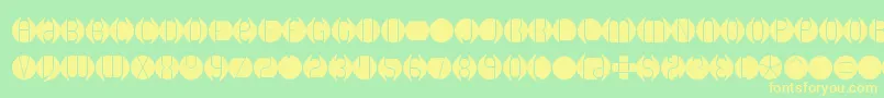 DbLayer1Brk Font – Yellow Fonts on Green Background