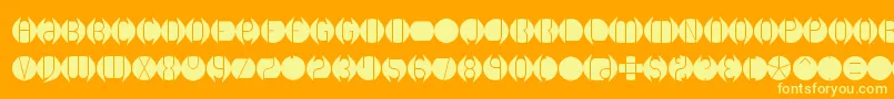 DbLayer1Brk Font – Yellow Fonts on Orange Background