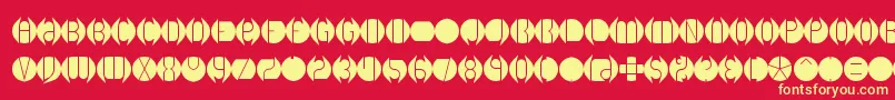DbLayer1Brk Font – Yellow Fonts on Red Background