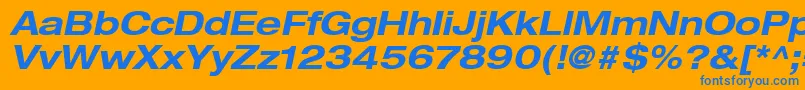 HelveticaLt73BoldExtendedOblique Font – Blue Fonts on Orange Background